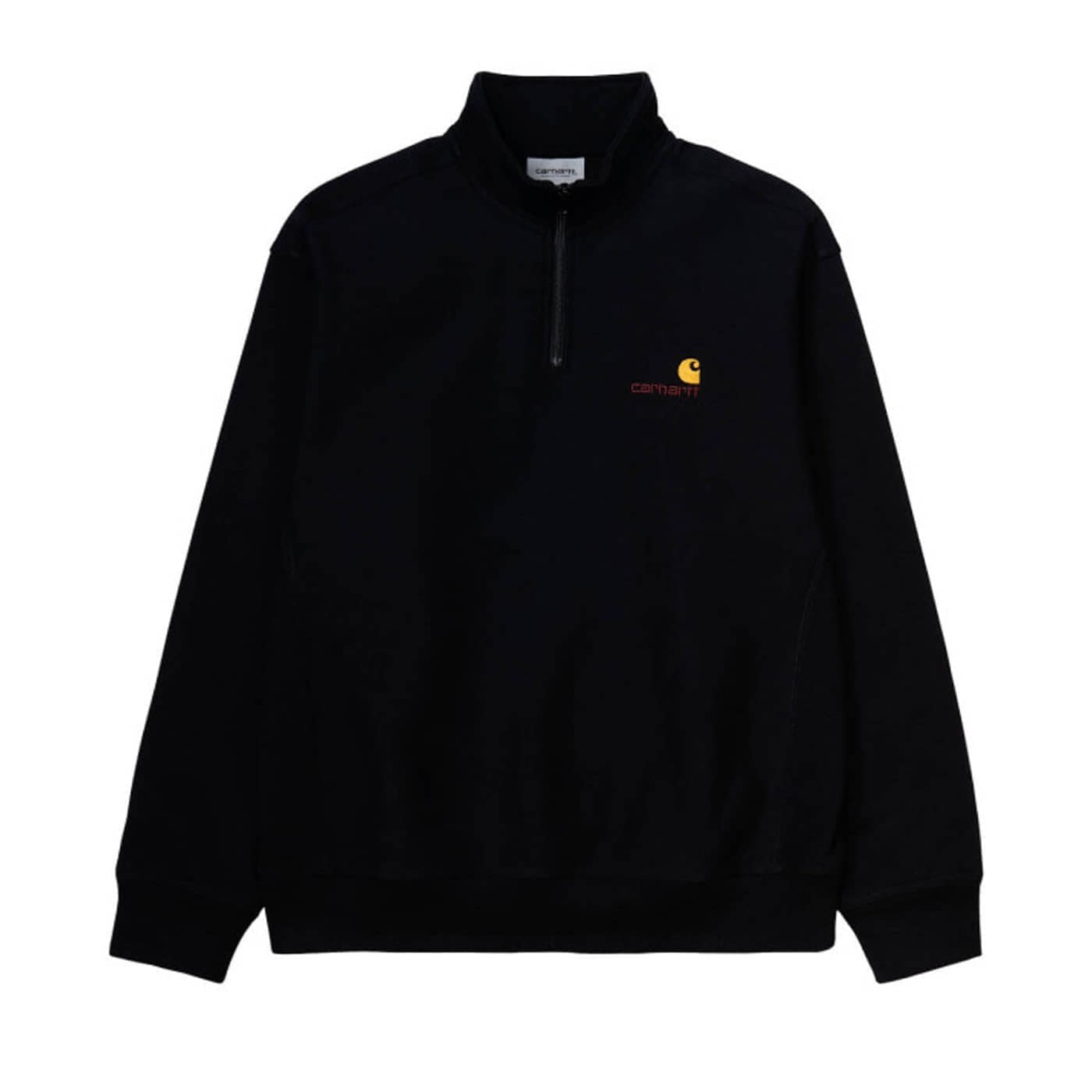 Sudadera Carhartt Half Zip American Script Sweat Black I027014.89XX.03. Sudaderas Carhartt WIP