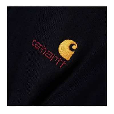 Sudadera Carhartt WIP Half Zip American Script Sweat Black I027014.89XX.03. Sudaderas Carhartt WIP