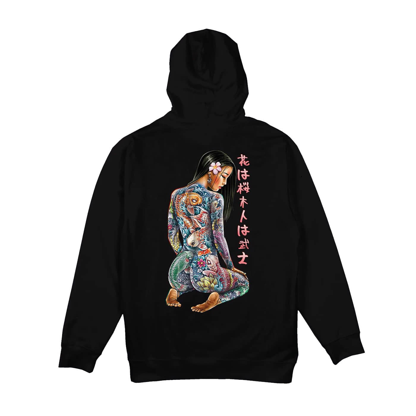 Sudadera DGK Koi Hooded Fleece Printed Hood Black PFP-1342 Sudaderas DGK
