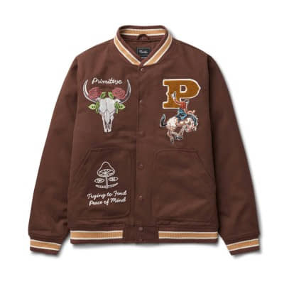 Chaqueta Primitive Badlands Varsity Jacket Marrón Brown JAPRIBADLA-BRO Chaquetas Outlet Hombre Primitive