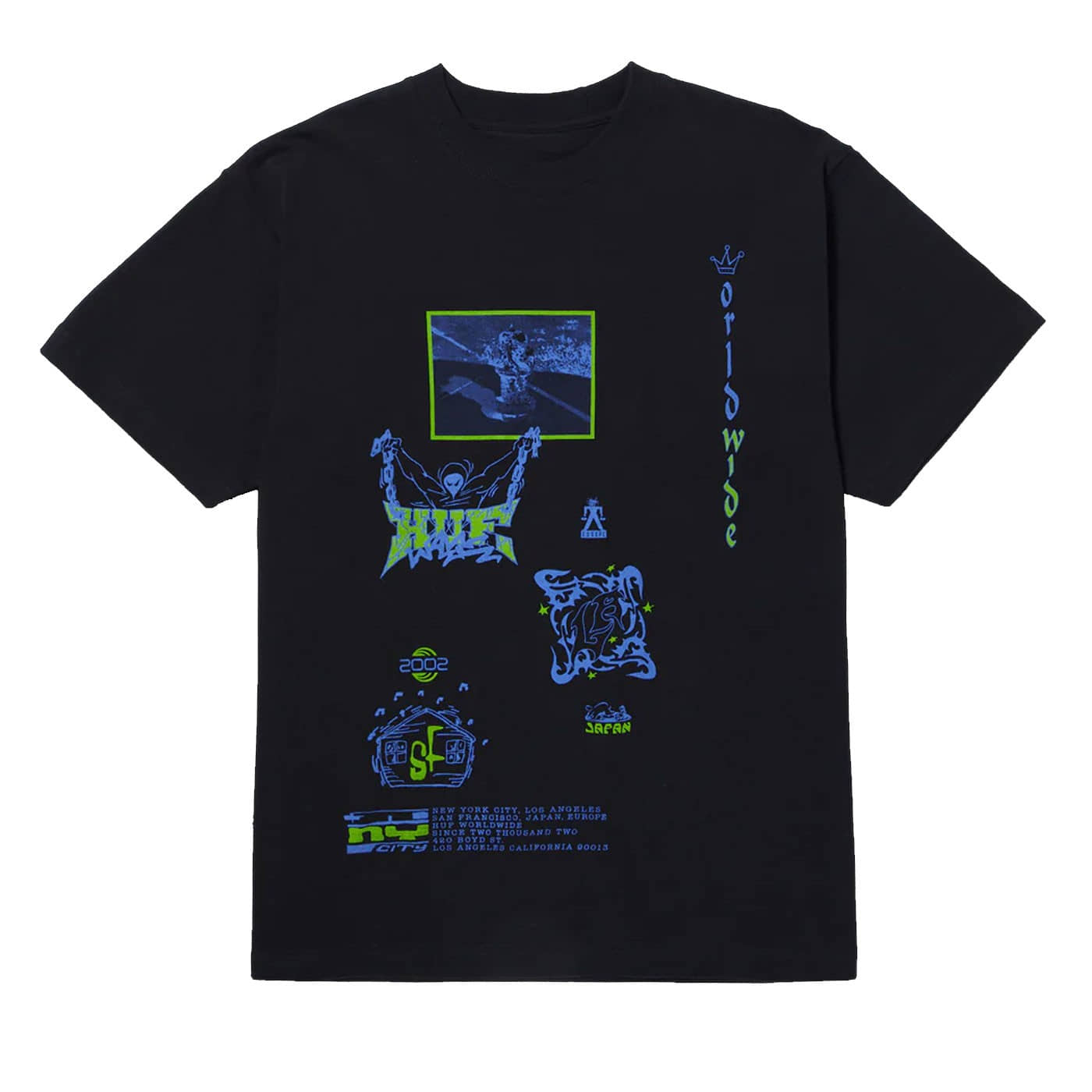 Camiseta HUF Zine S-S Washed Tee Negra washed TS02172-WABLK Tshirts HUF