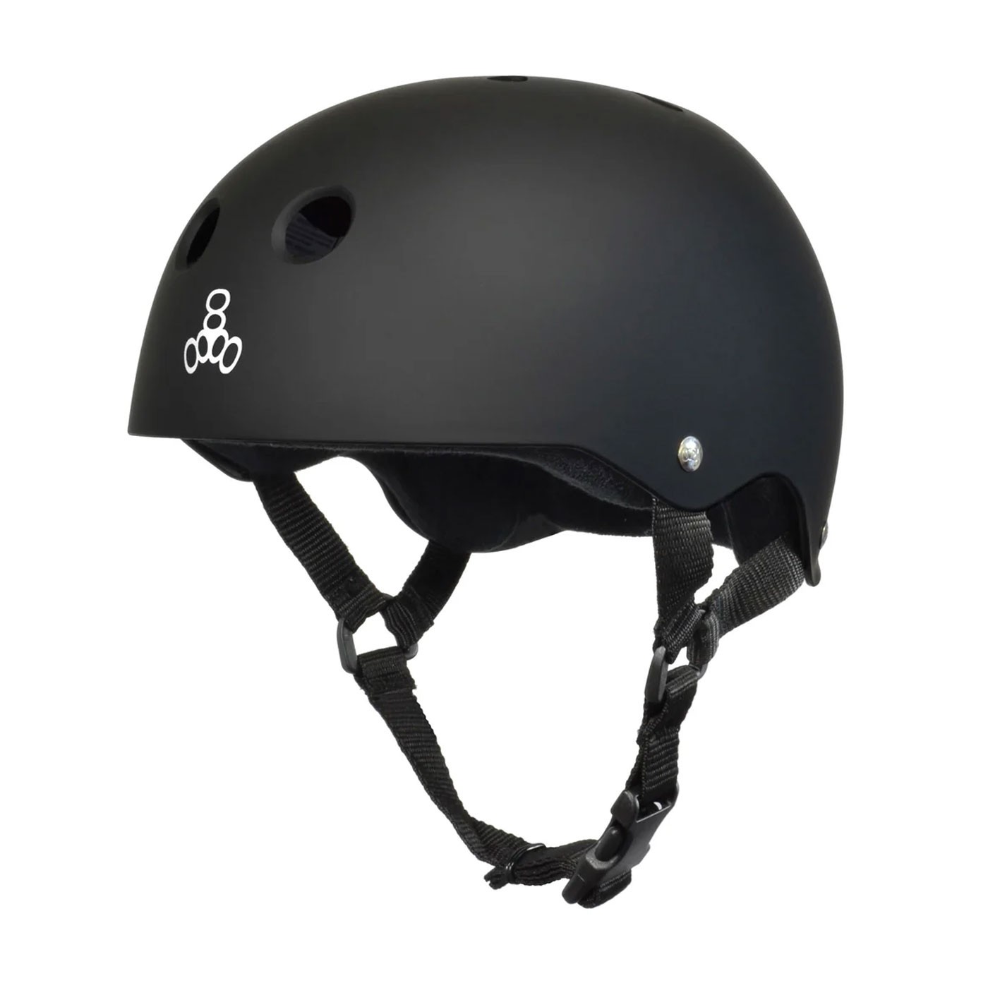 Casco Triple 8 Eight Sweatsaver Black Rubber White T81356 Protecciones Triple 8 Eight Casco Triple 8 Eight Sweatsaver Black Rubber White T81356 Protecciones Triple 8 Eight
