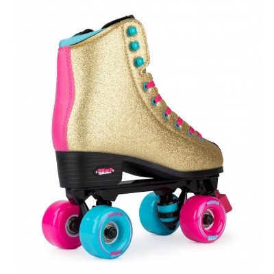 Patines quad completos Rookie Rollerskates BUMP Rollerdisco V2 dorados purpurina ROOK-QUAD-BUMP-GOLDGLT Quads 4 Ruedas Rookie Rollerskates