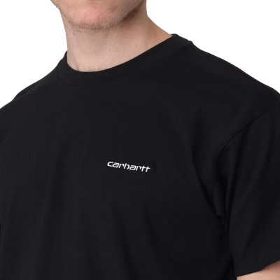 Camiseta Carhartt S-S Script Embroidery T-Shirt Black-White I030435.0D2XX.03 Magliette Carhartt WIP