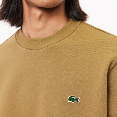 Sudadera Lacoste Sweatshirt Felpa Cepillada Marrón Six Brown SH9608-00-SIX Sudaderas Lacoste
