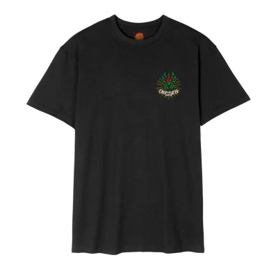 Camiseta Santa Cruz Dressen Rose Cross 2 T-shirt Negro Black SCA-TEE-11676 Camisetas Santa Cruz
