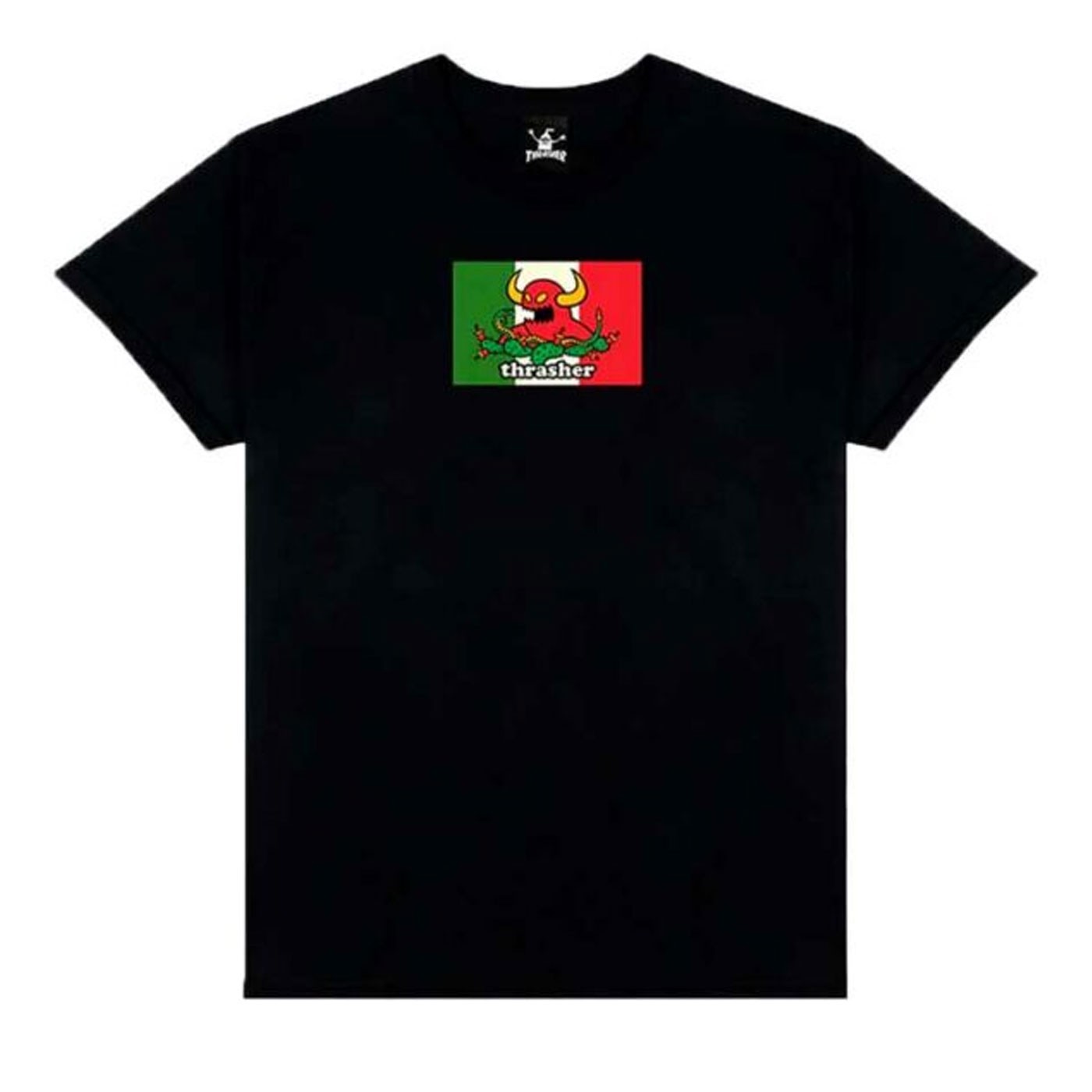 Camiseta Thrasher x Toy Machine Hecho Tee Black TSTHRHEC Camisetas Thrasher