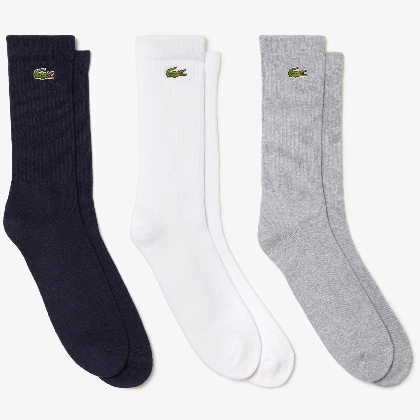 Calcetines Lacoste Pack de 3 Corte Alto De Deporte Color Blanco Gris Azul RA4182-00-TYA Calcetines Lacoste