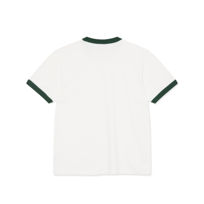 Camiseta Polar Skate Co Ringer Tee Cloud White Dark Green PSC-SP25-31-WHT Camisetas Polar