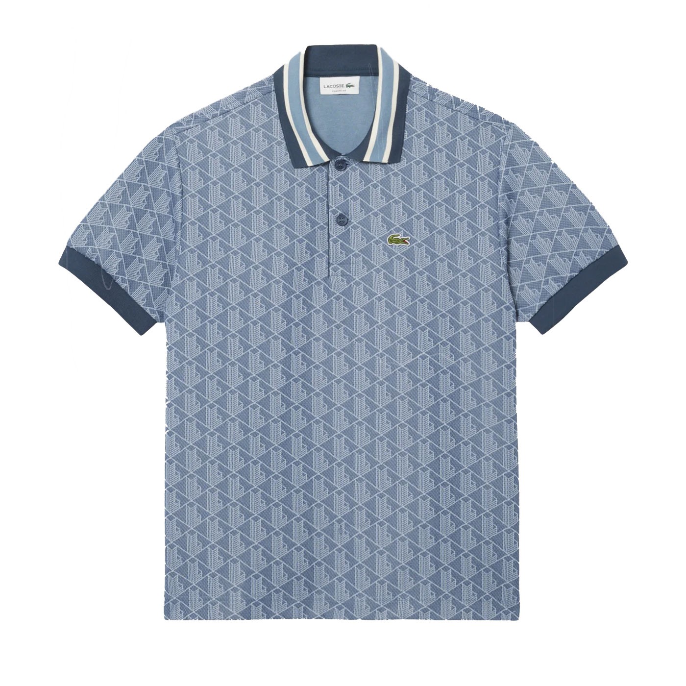 Polo de jacquard Lacoste Monograma Azul DH1417-00-HGI Polos Lacoste Polo de jacquard Lacoste Monograma Azul DH1417-00-HGI Polos Lacoste