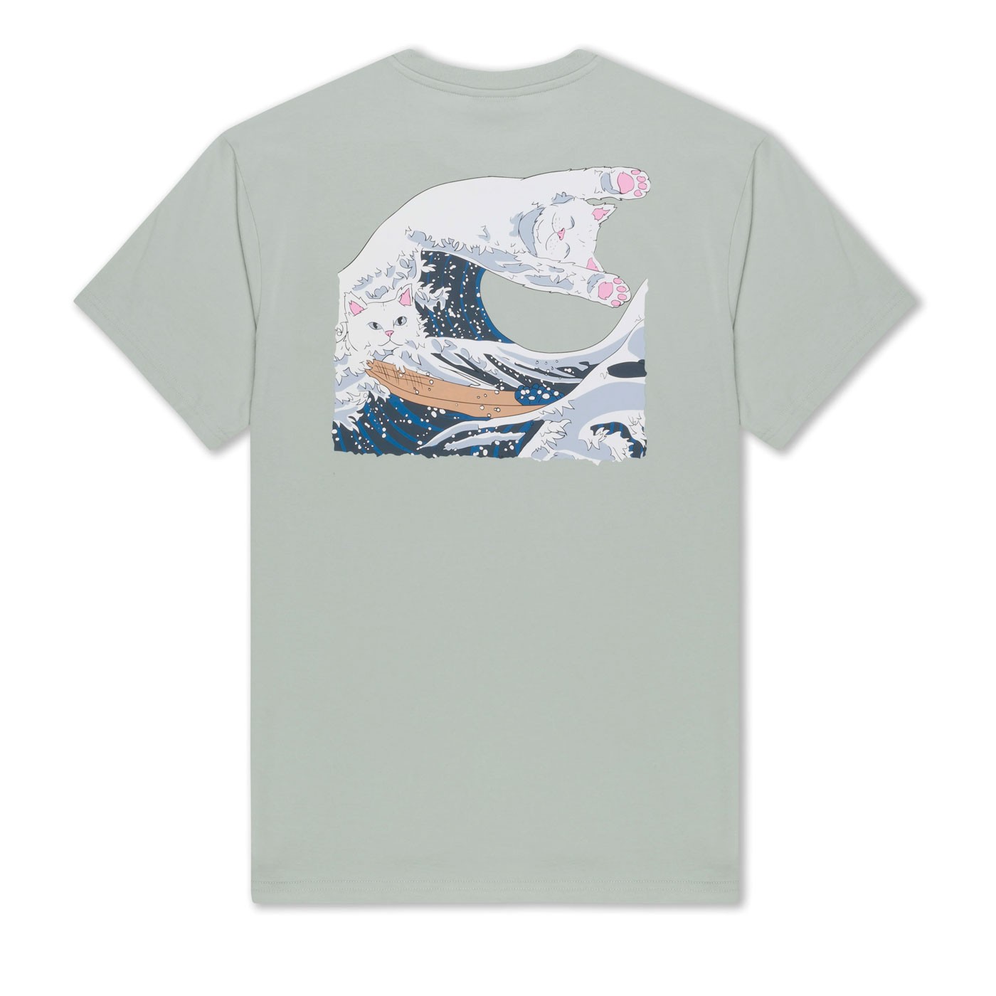 Camiseta RipNDip Great Wave Tee Sage Grey TSRIPGREWA Tshirts RipNDip