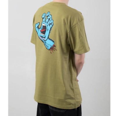 Camiseta Santa Cruz Screaming Hand Chest Verde Caqui Iguana Green SCA-TEE-12449 Camisetas Santa Cruz