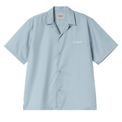Camisa Carhartt S-S Delray Shirt Frosted Blue-White I031465.0ROXX.03 Camisas Carhartt WIP