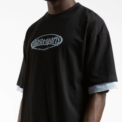 Camiseta Wasted Paris Yard T-Nine Black Light Blue Negro y Azul YRD-WSTD-PRS-SS25 Camisetas Wasted Paris