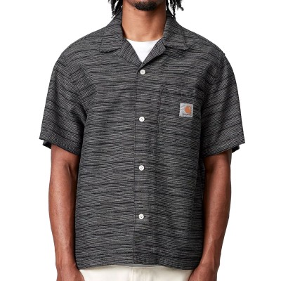 Camisa Carhartt WIP S-S Gellar Shirt Gellar Stripe, Negro Black I035569.30H02.2 Camisas Carhartt WIP