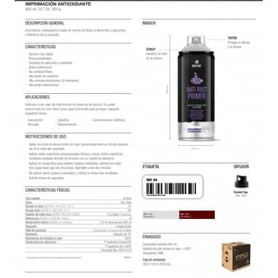 Spray Montana Colors MTN PRO Imprimación Antioxidante 400ml EX014PR0115 Botes de spray Montana Colors