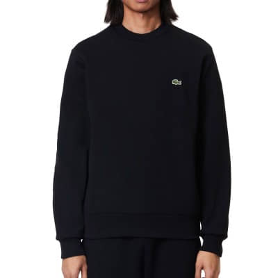 Sudadera Lacoste Fleece Crew Neck Negro Black SH9608-00-031-BLK Sudaderas Lacoste