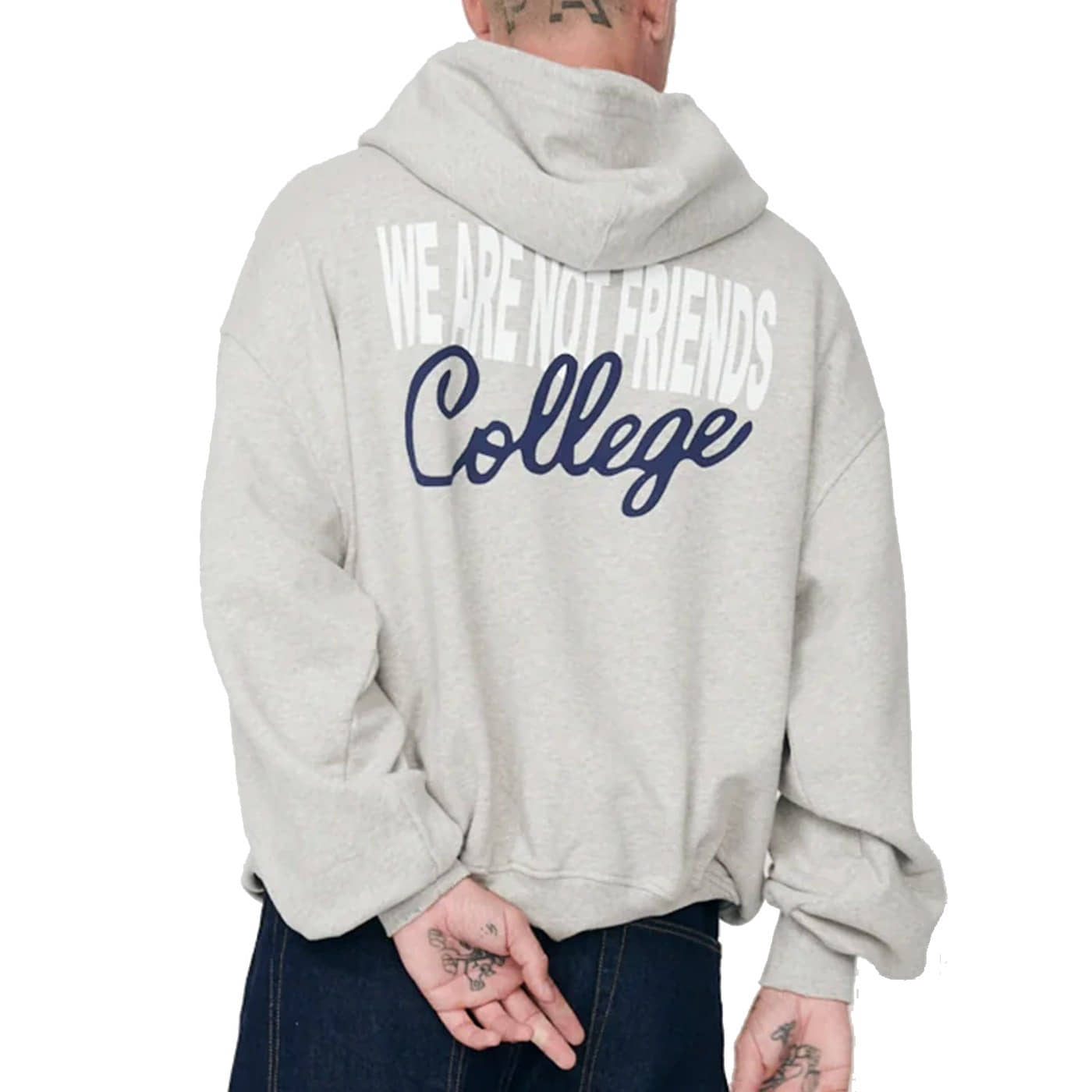 Sudadera We Are Not Friends Boxy College Hoodie Gris Grey WANF-FA2516-000 Sudaderas We are not friends