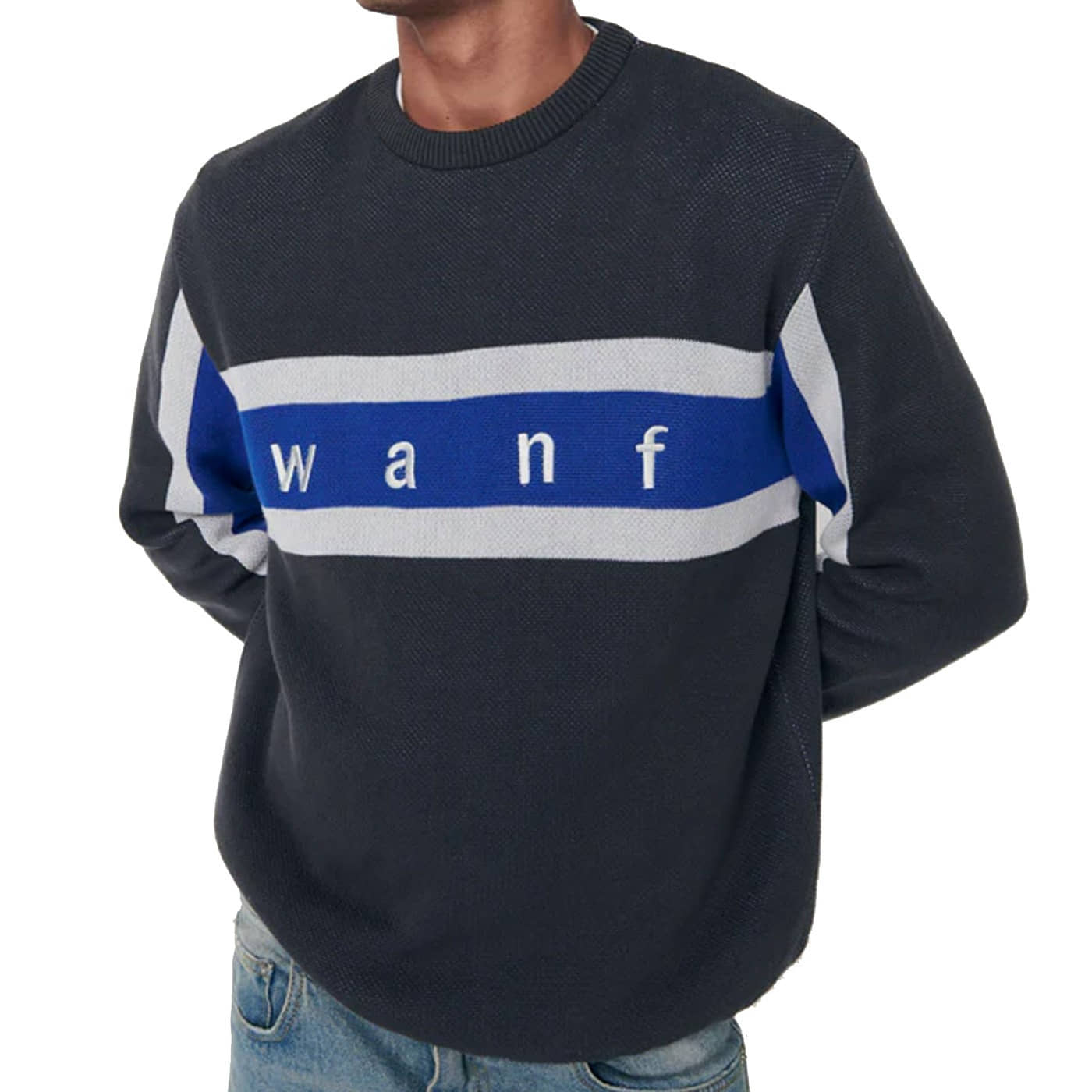Jersey De Punto We Are Not Friends Stripes Sweater Gris Azul Grey Blue WANF-FA2518-000 Jerseys We are not friends