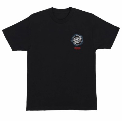 Camiseta Santa Cruz x Stranger Things Hellfire Pit Heavyweight Black 44156599-BLK Magliette Santa Cruz