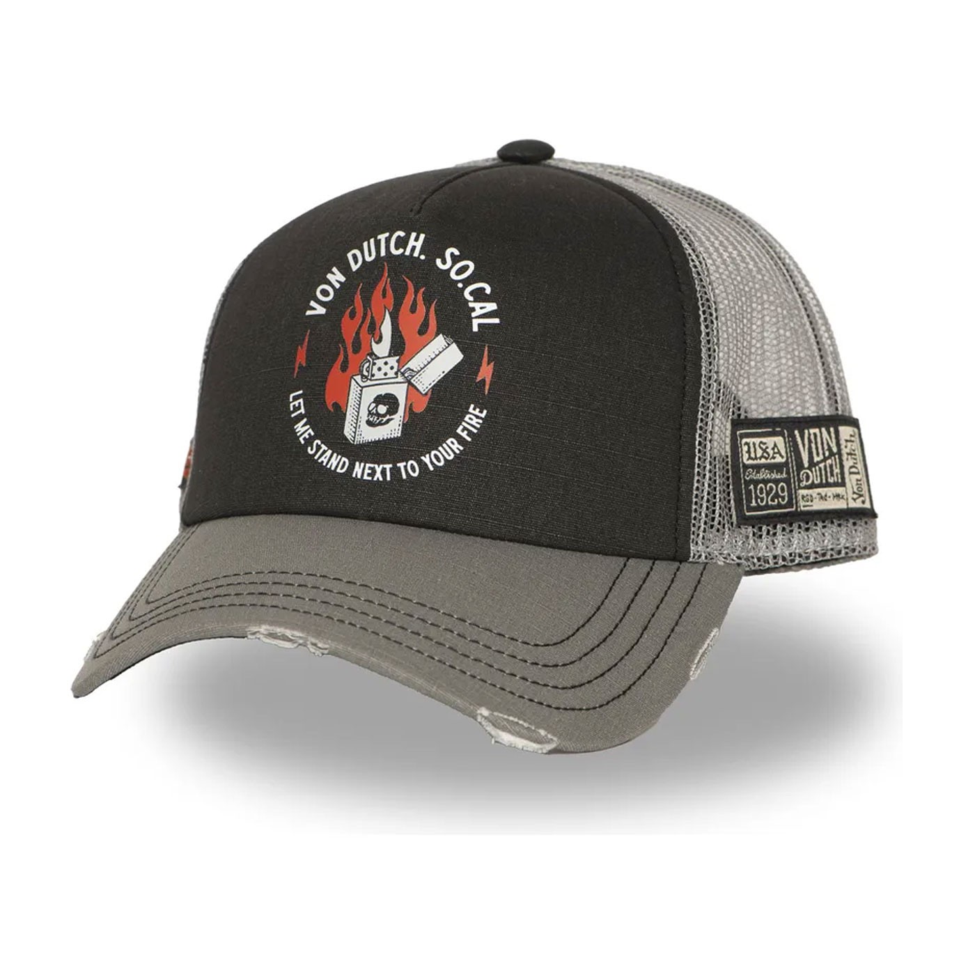 Gorra Von Dutch Trucker Grey Black CREW27 VD/1/CT/CREW/27 Gorras Von Dutch