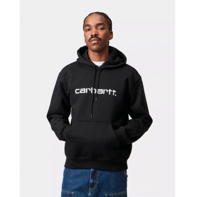 Sudadera Carhartt Hooded Carhartt Sweat Black-White I030547.0D2XX.03 Sudaderas Carhartt WIP