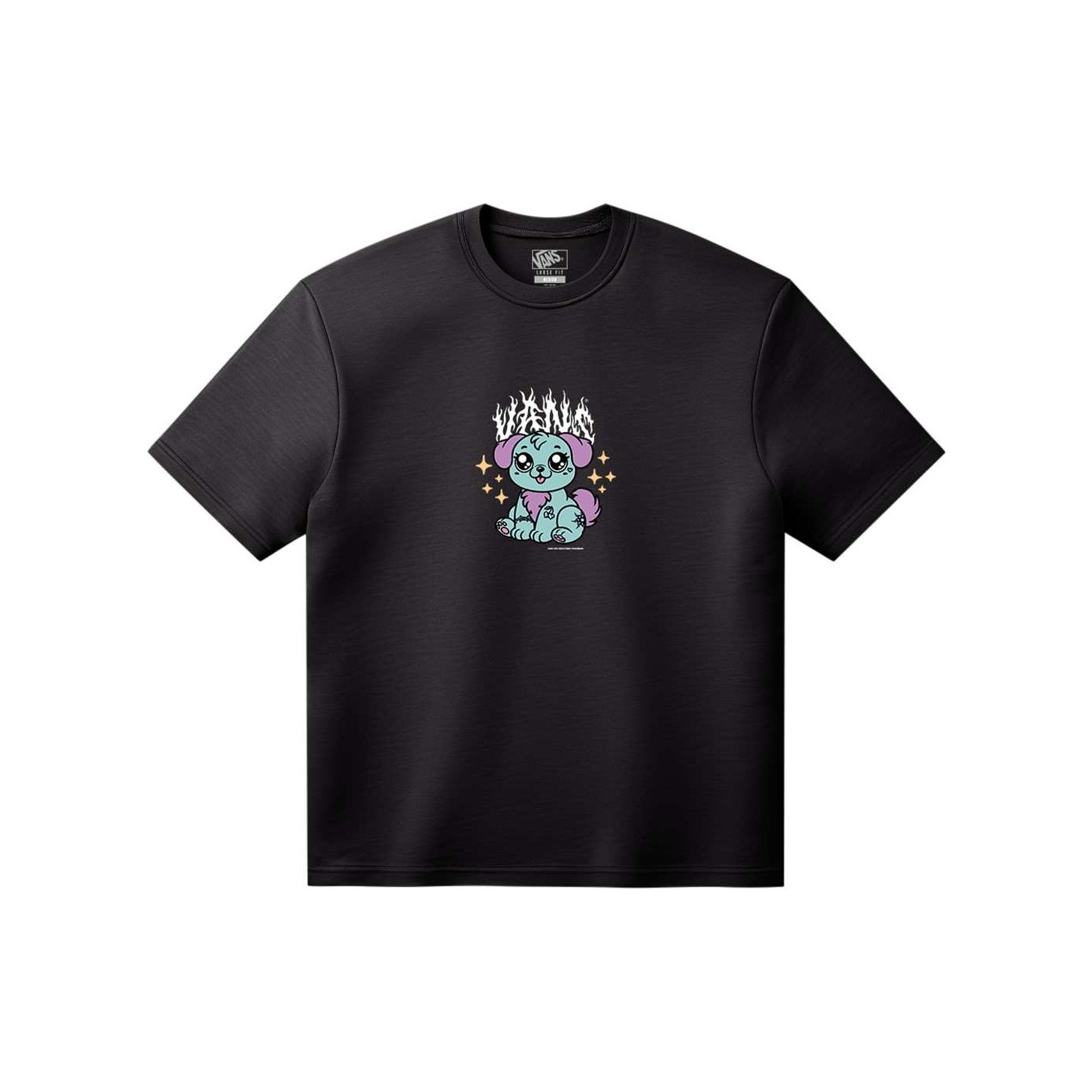 Camiseta Vans Puppy Loose Ss Tee Black VN000W00BLK1 Magliette Vans