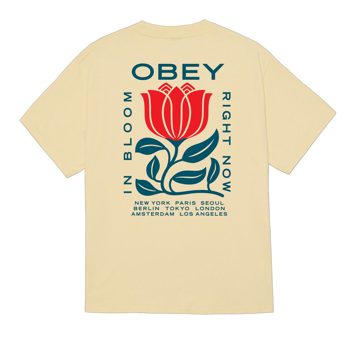 Camiseta Obey in bloom Pale yellow 165264329-PLY Tshirts Obey 