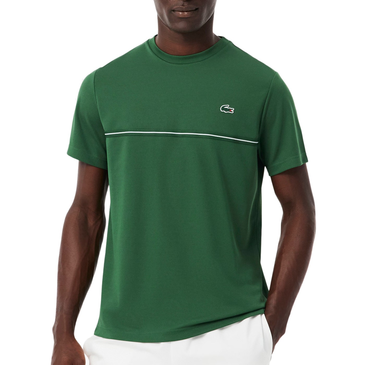 Camiseta Lacoste Estampado de Cocodrilo Ultra-Dry 132 Verde Green TH0173-132 Camisetas Lacoste