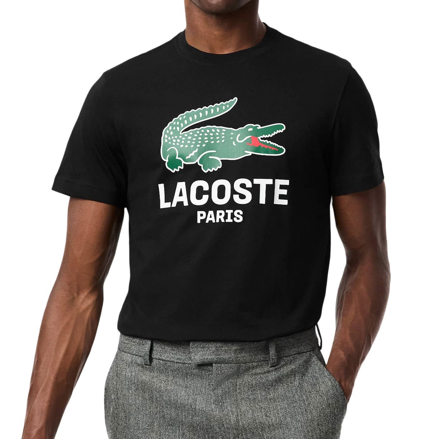Camiseta Lacoste Logo Cocodrilo Grande 031 Black TH5634-00-BLK Camisetas Lacoste