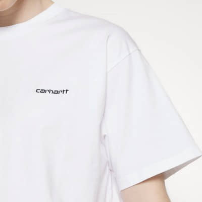 Camiseta Carhartt WIP S-S Script Embroidery T-Shirt White-Black I030435.00AXX.03 Camisetas Carhartt WIP