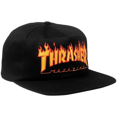 Gorra Thrasher Flame Embroidered Snapback Negro Black CATHR133249 Gorras Thrasher
