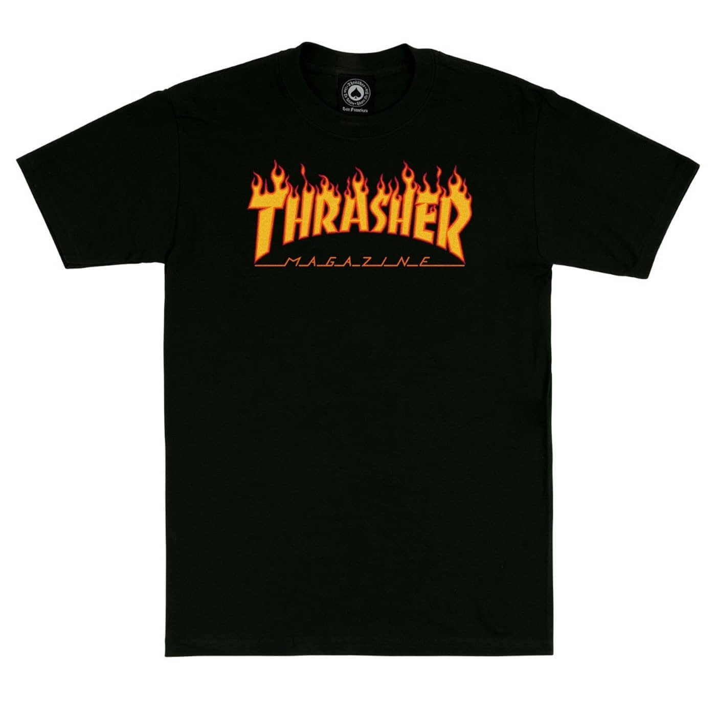 Camiseta Thrasher Flame Logo negra black TSTHRFLA-BLK Magliette Thrasher