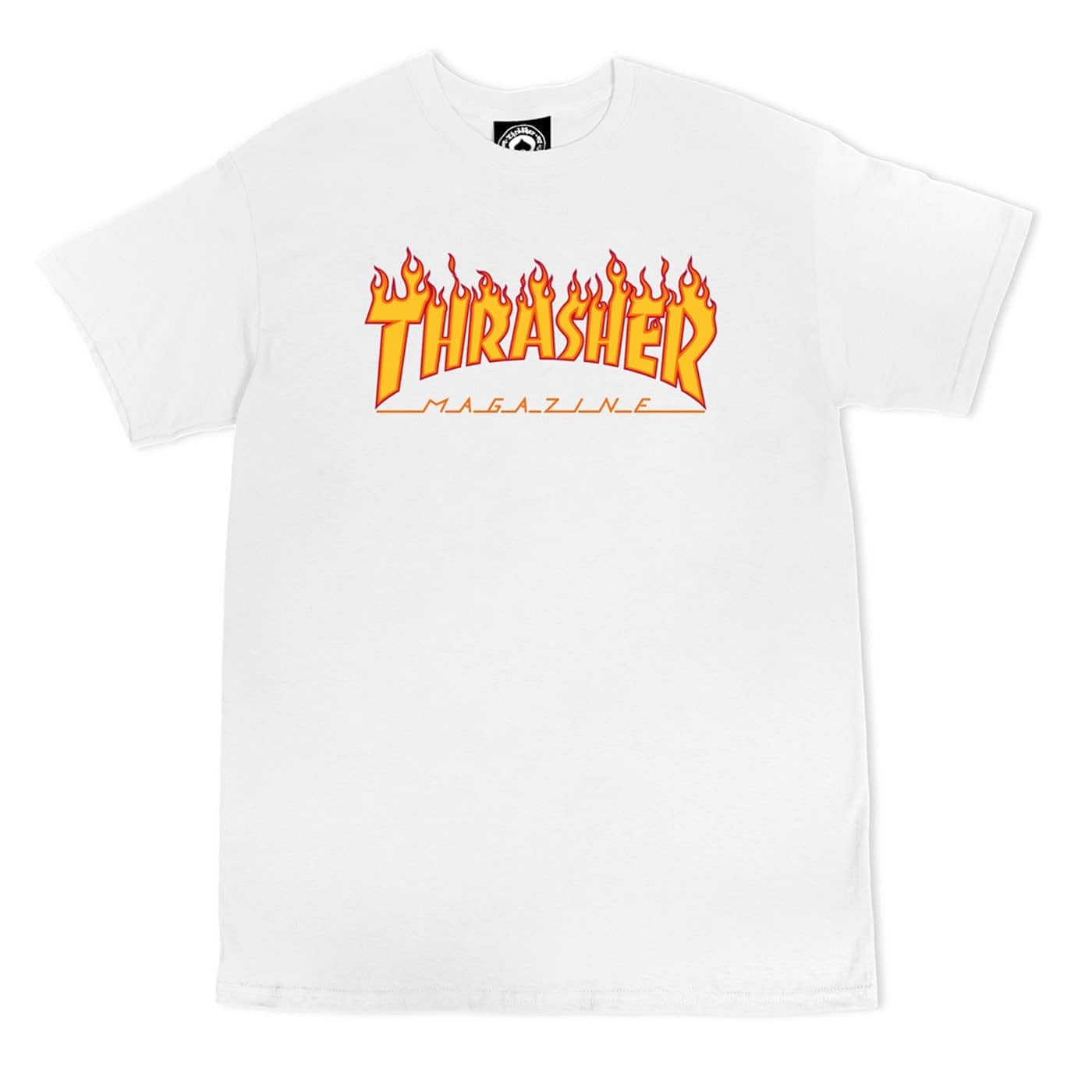 Camiseta Thrasher Flame Logo Tee White 110102-WHT Camisetas Thrasher
