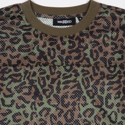 Camiseta Wasted Paris Cheetah Mesh Boxy T-shirt Olive WP-CHEETAH-MESH Magliette Wasted Paris