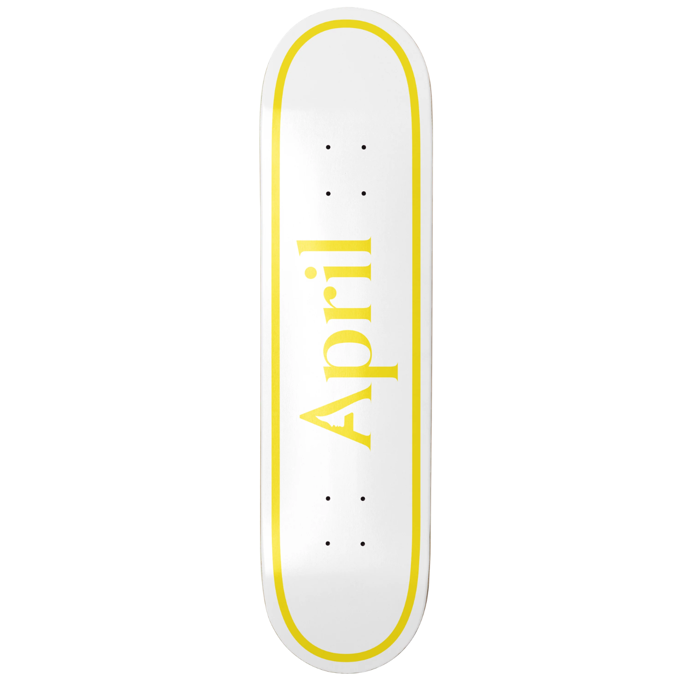 Tabla April Logo Yellow White 8.5" AP-OG-LOGI-YLW-WHITE-TWN-8.5 Tablas April Skateboards