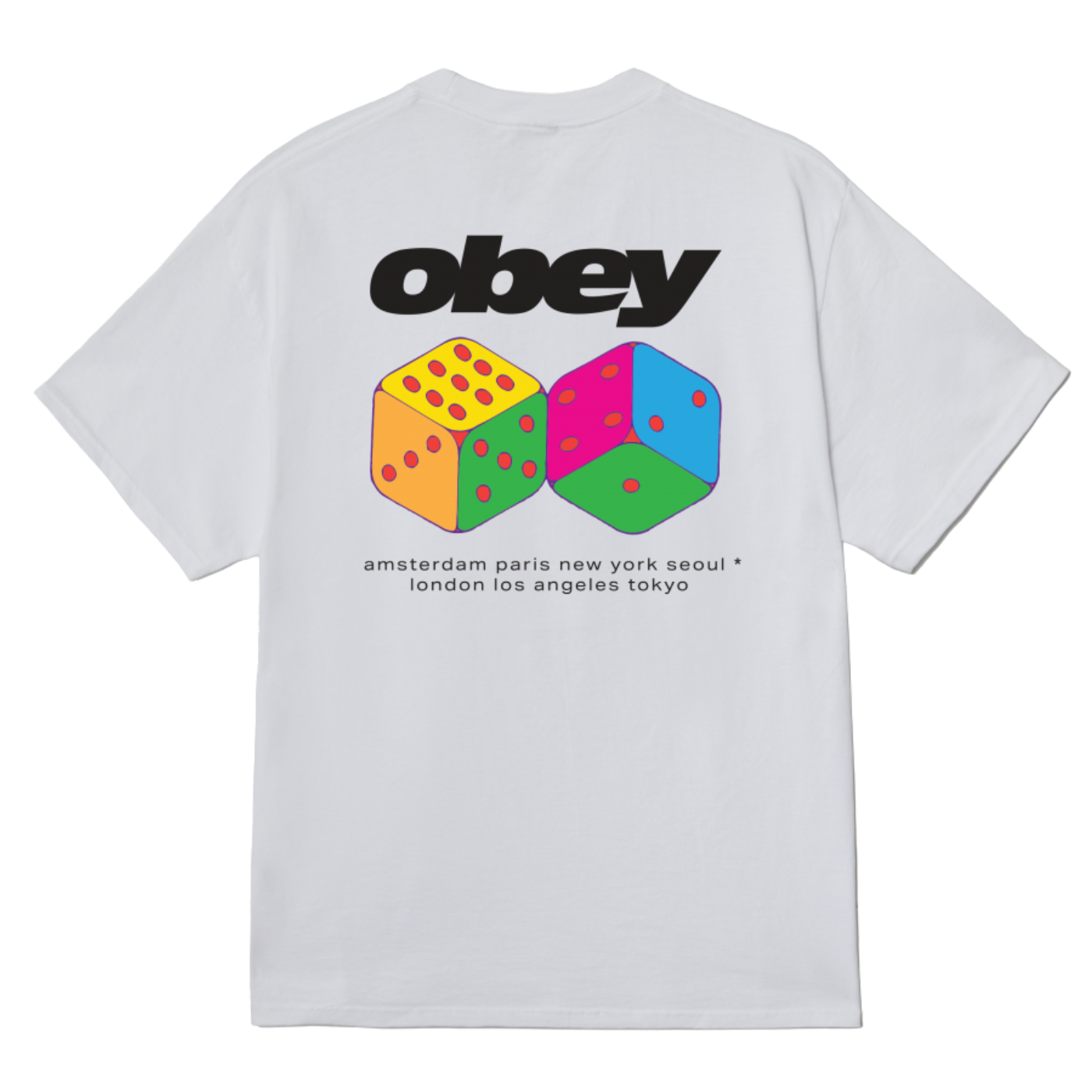 Camiseta Obey dice White 165264348-WHT Tshirts Obey 