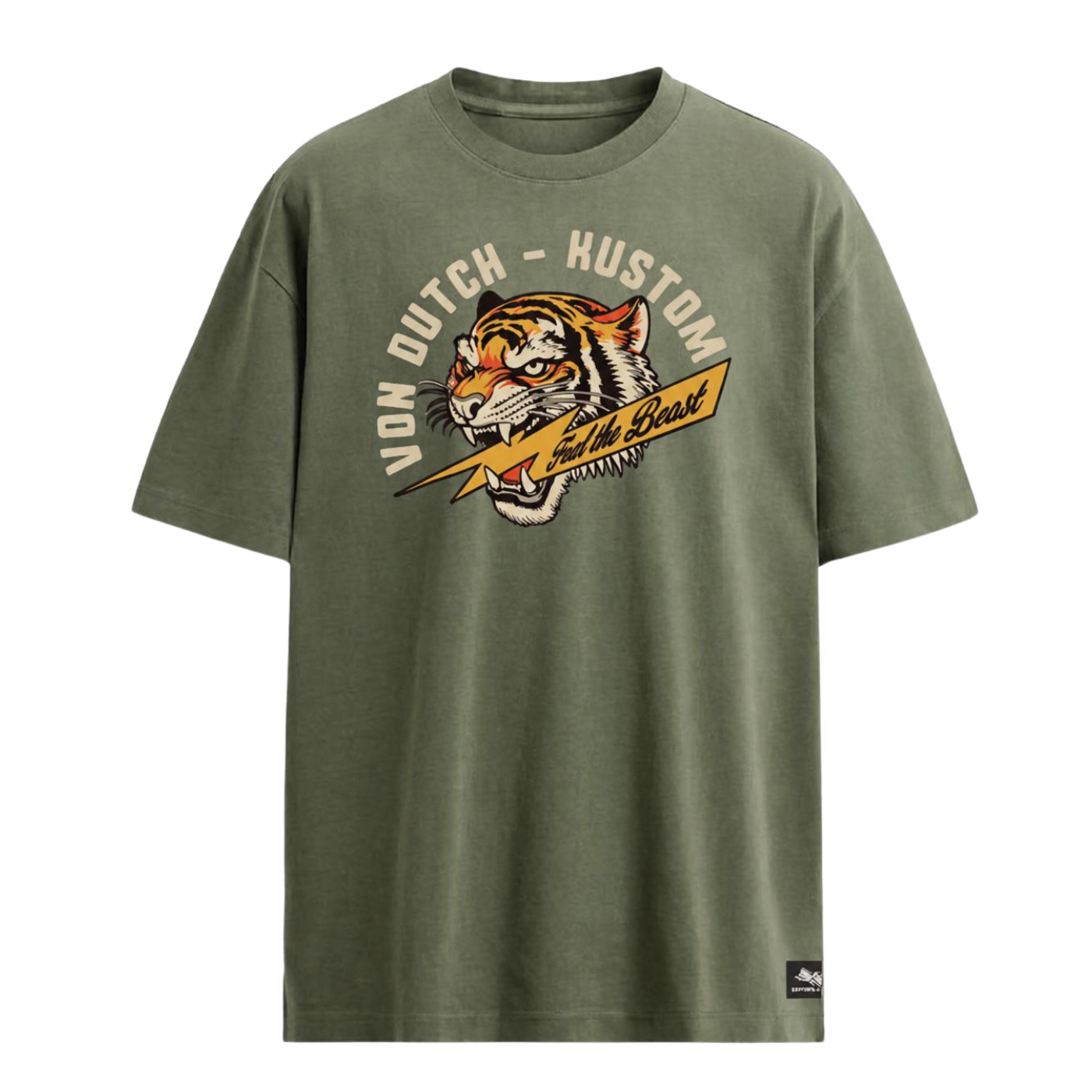 Camiseta Von Dutch Tiger Khaki Green VD/1/H/TR/TIG/K T-shirts Von Dutch