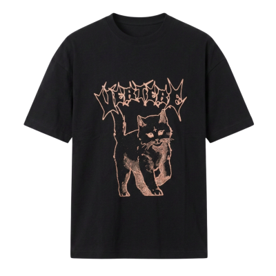 Camiseta Vertere Berlin Diavolo Kitten gato Black VER-T357-BLK Camisetas Vertere Berlín