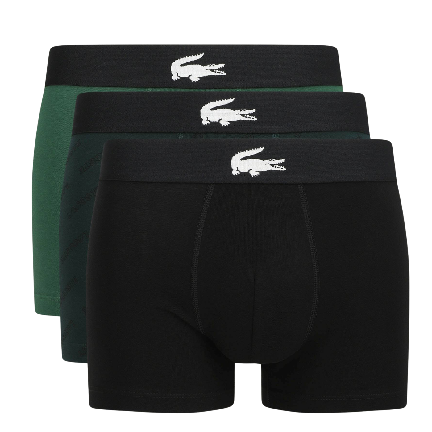 Pack de 3 calzoncillos Lacoste de algodón elástico 1l5 Black-Green-Logo REVISAR 5H1288-00-1L5 Calzones y boxer Lacoste