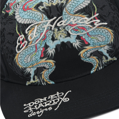 Gorra Ed Hardy Battle Dragon 5 Panel Flat Peak Cap Black ED6216-58 Gorras Ed Hardy