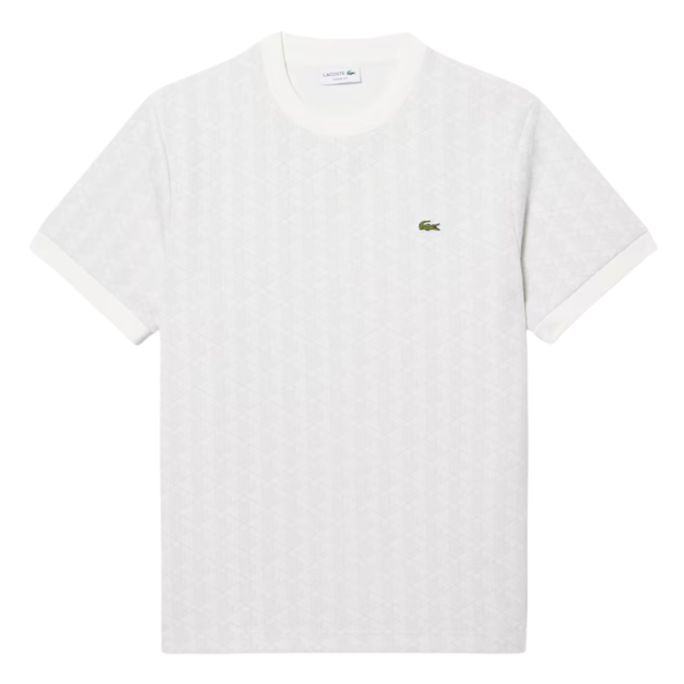 Camiseta Lacoste Classic Fit Monogram Jacquard T-Shirt Patisson-Flour TH1197-4IW Magliette Lacoste