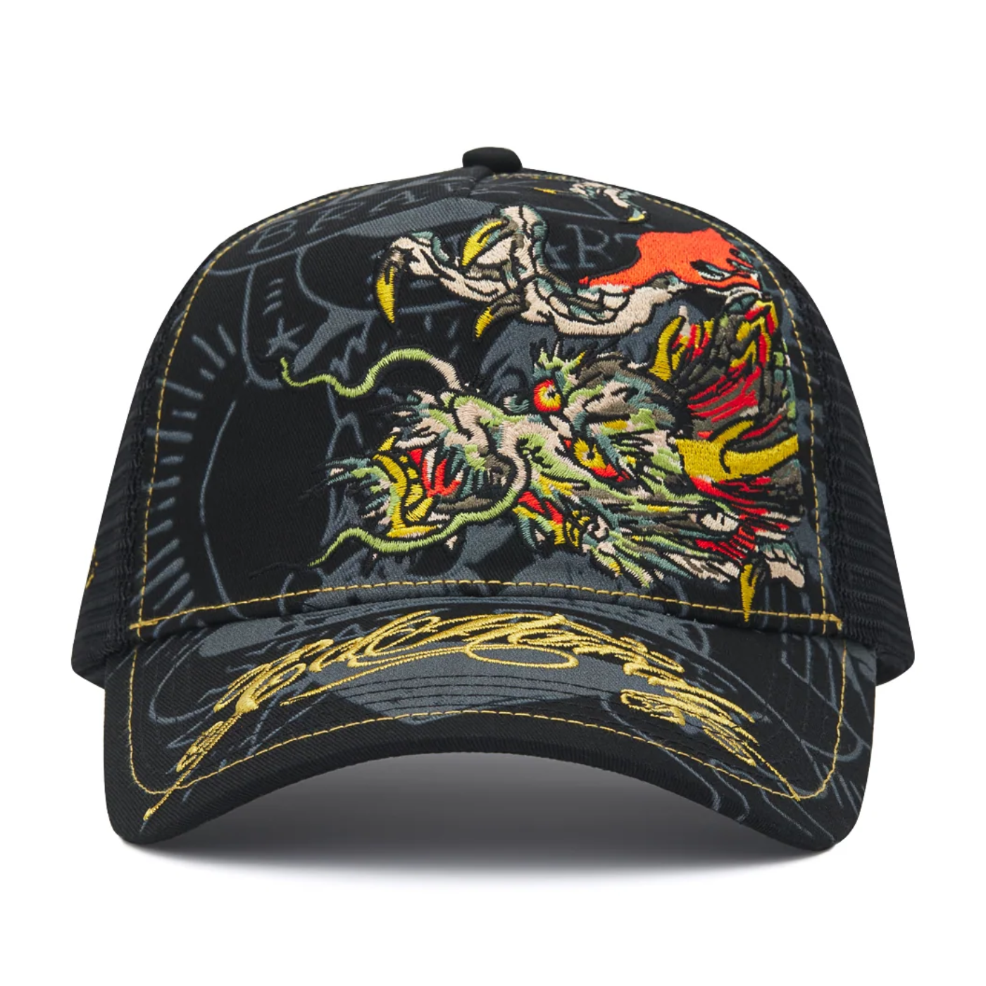Gorra Ed Hardy Crawling Dragon 5 Panel Trucker Cap Black ED6207 Gorras Ed Hardy