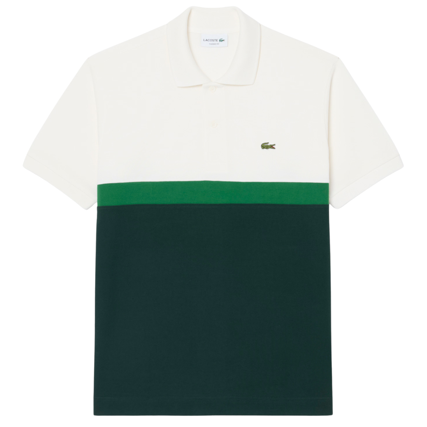 Polo Lacoste Classic Fit Colorblock Petit Piqué Polo Flour-Sinople PH9790-0LP Polos Lacoste