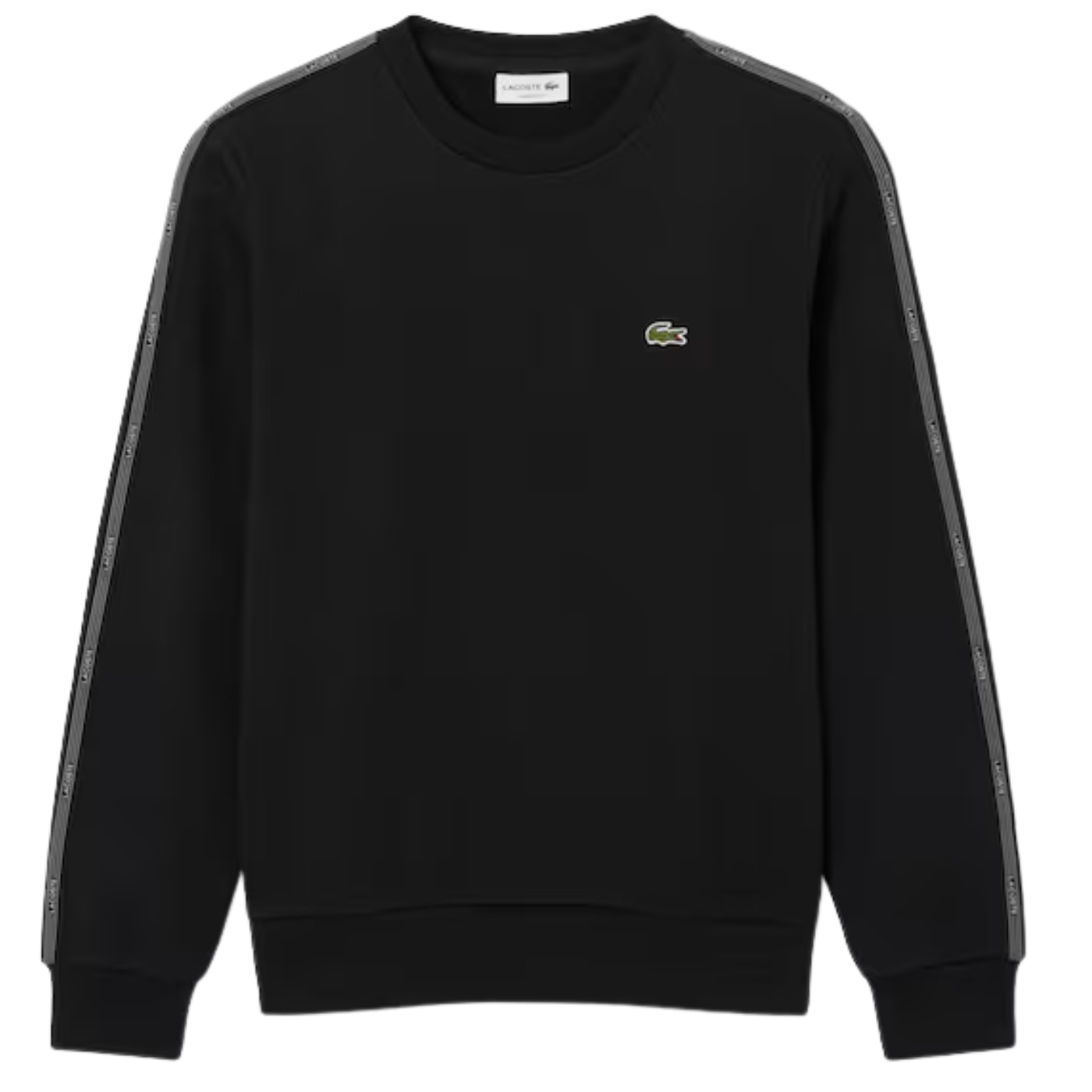 Sudadera Lacoste Stripe Band Fleece Sweatshirt Black SH0891-031 Sudaderas Lacoste