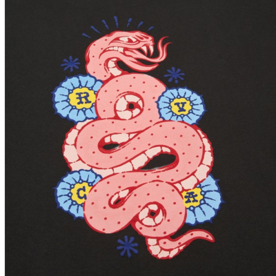 Camiseta RVCA Dalas Snake Oversized Ss Washed Black EVJZT00190-KTA0 Camisetas RVCA