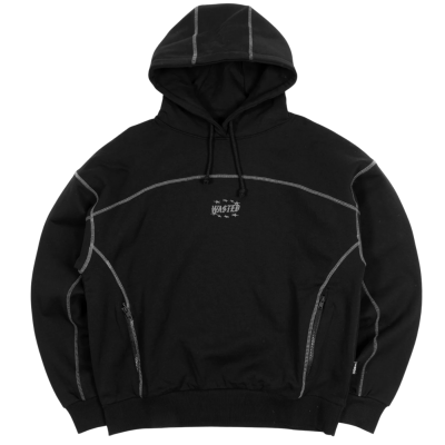 Sudadera con capucha Wasted Paris Vesper Boxy Hoodie Black WASTED-VESPER-HOODIE-BLK Sudaderas Wasted Paris