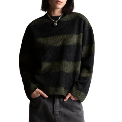 Sudadera cuello redondo Wasted Paris Script Stripped Crewneck Black-Army Green WASTED-SCRIPT-STRIPPED-BLK-ARM Jerseys Wasted Paris