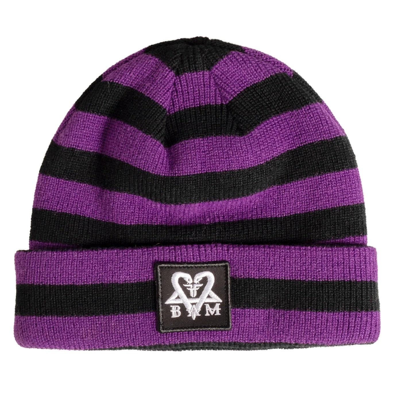 Gorro de punto Fallen Bam Striped Beanie Bam Margera Purple - Black FMY1GO05 Gorros Fallen