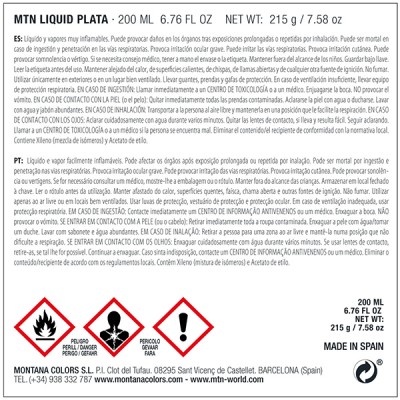 Pintura MTN LIQUID Metallic 200ml MTN-LIQUID-INK-METAL Tintas Montana Colors